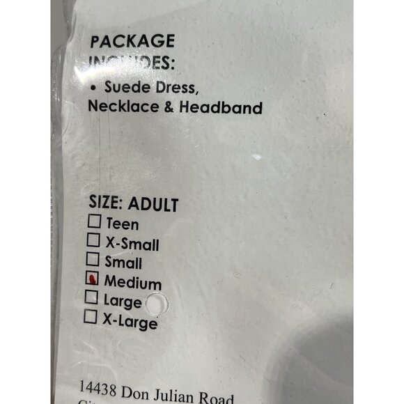 Adult Indian Princess Lady Costume Medium Suede Native American Halloween Medium - Picture 3 of 6